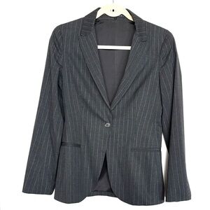 Theory Charcoal Grey Pinstripe Women's Blazer